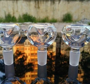 3Confezioni 14mm Maschio Scivolo Tabacco Ciotola Vetro per Tubi Acqua - Tondo Trasparente - Foto 1 di 4