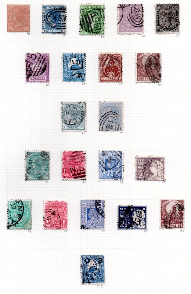 Новый Южный Уэльс (Австралия) 1860/1900 старая коллекция марок Виктории б/у - Изображение 1 из 1