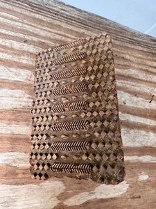 Antique Hand Carved Textile printing Wooden Block Stamp 6" x 4" - Picture 1 of 9