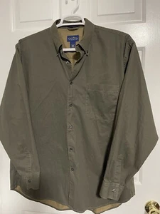 Club Room By Charter Club 100% Cotton Olive Green Men’s Shirt Size XL - Picture 1 of 5