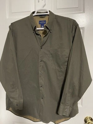 Club Room By Charter Club 100% Cotton Olive Green Men’s Shirt Size XL - Image 1 of 4