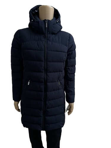 MK Michael Kors Midnight blu navy donna cappotto lungo con cappuccio puffer jacket grande