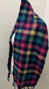 BUFANDA BURBERRY LONDON CLASSIC RARA A CUADROS MULTICOLOR 100% LANA DE CORDERO - Imagen 1 de 12