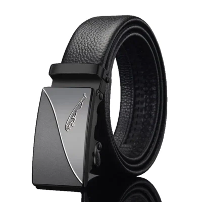 Cinturón de cuero PU suave para hombre, de calidad, hebilla automática de metal - Imagen 1 de 4