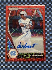 Justice Thompson Panini Prizm Draft Picks 2021 Red Velocity Auto Card PDP180