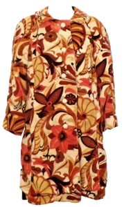 TRUE VINTAGE COUNT ROMI BOLD FLORAL PATTERN VELVET WOMENS COAT SIZE SMALL VGC!! - Picture 1 of 20