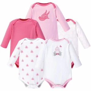 Hudson Baby Long Sleeve Bodysuit, 5-Pack, Bird Cage - Picture 1 of 1