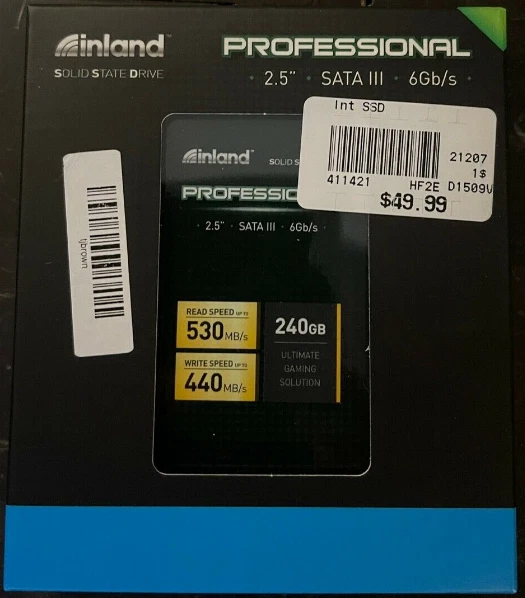 Inland Professional 240GB SSD 3D TLC NAND SATA III 6GB/s 2.5" NEW SEALED - Image 1 of 1