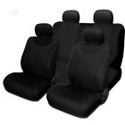 For VW New Sleek Flat Black Cloth Front and Back Car Seat Covers Set