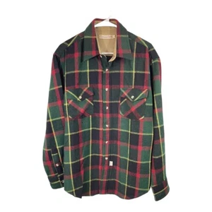 Vintage Oscar de la Renta Woll Flanell Hemd kariert Knopfleiste Wolle Nylon Gr. L - Bild 1 von 7
