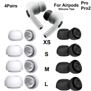 4 pares de puntas de silicona para Airpods Pro/Airpods Pro 2 segundos auriculares L/M/S/XS - Imagen 1 de 10