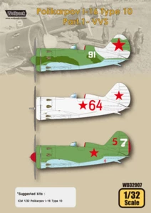Wolfpack WD32007, Polikarpov I-16 Type 10 Part.1 - VVS (DECAL SET), SCALE 1/32 - Bild 1 von 5