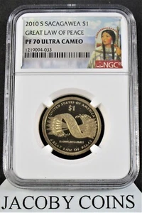 2010 S Sacagawea $1 NGC PF70 Ultra Cameo Large Portrait Label - Picture 1 of 6