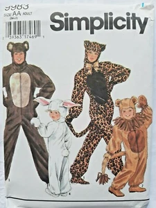Simplicity Sewing Pattern Costume 9983 Cat Bear Bunny Unisex Adult Small - Large - Picture 1 of 5