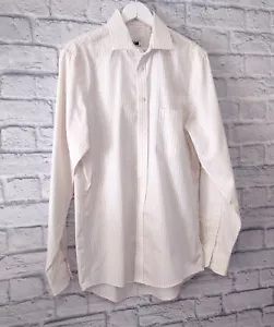 Joseph Abboud Shirt Classic Button -Up Beige Stripe LS Size 151/2 34/35 - Picture 1 of 4