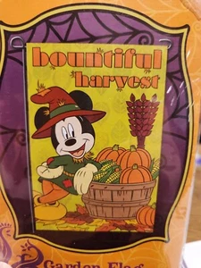 Disney Mickey Mouse - Bountiful Harvest Flag - 12" x 18" NIP - Picture 1 of 2