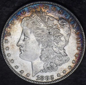 1882 Morgan Silver Dollar Toned - ✪COINGIANTS✪ - Picture 1 of 4