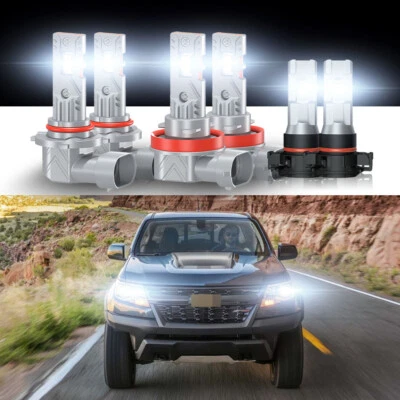 For Chevrolet Colorado 2015-2020 2021 2022 LED Headlight + Fog Light Bulbs Combo - Image 1 of 4