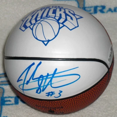 JOHN STARKS SIGNED NEW YORK KNICKS MINI LOGO BASKETBALL - J.S.A. Authenticated - Image 1 of 4