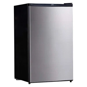 Sleek stainless steel 124 L/ 4.4 cu ft mini fridge with freezer features efficie - Picture 1 of 7
