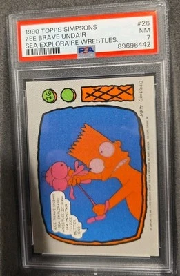 THE SIMPSONS 1990 ZEE BRAVE UNDAIR SEA EXPLORAIRE... #26 BART 26 GRADED PSA 7 - Image 1 of 3