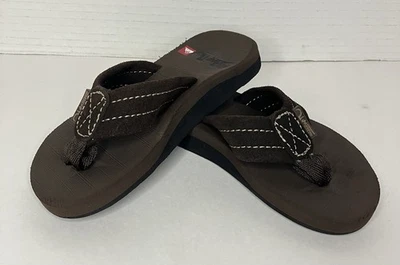 Chanclas Quicksilver Niños Unisex Gamuza Cuero Marrón Talla 12 Foto 1 de 4