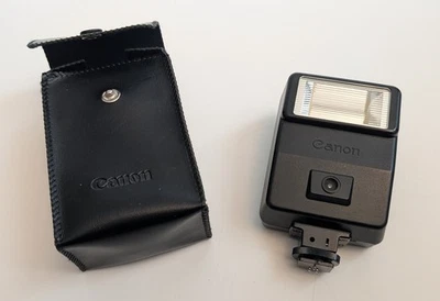 Vintage Canon Speedlite 155A Flash w/ case TESTED WORKING - Image 1 of 4