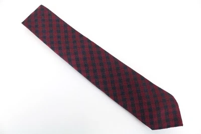 Gravata masculina SUITSUPPLY ~150 x 8 cm vermelha pura seda pontiaguda xadrez formal I - Imagem 1 de 4