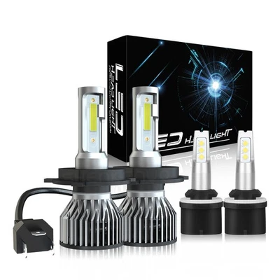 White LED Combo Headlight High/Low Beam+Fog Bulbs For 1994-1996 1997 Ford Aspire - Изображение 1 из 4