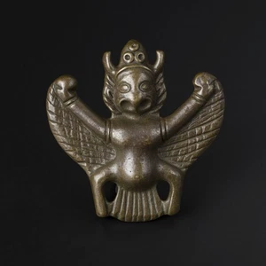 Bronze Tibetisch Buddhist Amulett Garuda Geflügelter Vogel Anhänger [6,6 x 6,4 cm, 93 Gramm] - Bild 1 von 10
