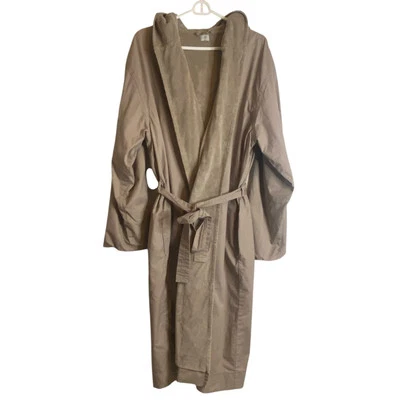 Bata spa con capucha 100 % algodón unisex diestro Restoration Hardware talla grande en marrón Foto 1 de 4