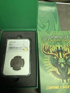 1818 25c Silver Capped Bust Quarter Large Size NGC AG3 Vaultbox Vault Box - Picture 1 of 5