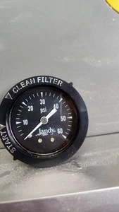 Jandy Pool Filter Gauge 60psi Start and Clean Filter 2" Face 1/4" NPT Threads - Picture 1 of 3