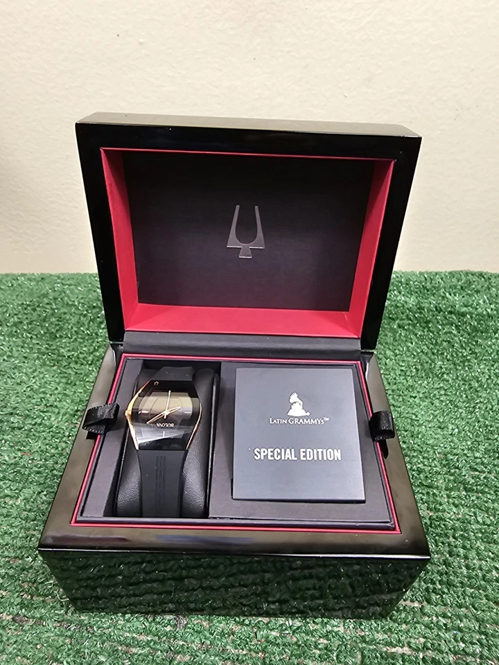 ** Bulova Womens Gemini Latin Grammy Black Silicone Band Watch 97L163