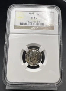 1958 P 10c Roosevelt Silver Dime Coin PF69 NGC Gem Proof Certified - Picture 1 of 6