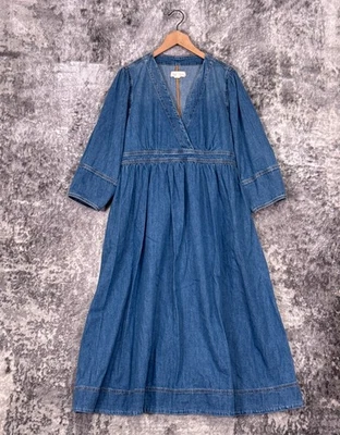 Vestido Hatch Collection 4/XL Mujer Maternidad Carolina Denim Envolvente Cruzado Midi Foto 1 de 4