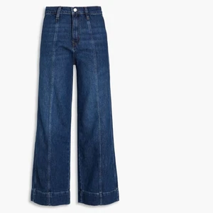 Frame The Seamed Cropped High Rise Wide Leg Jeans Size 28 Dark Wash - Picture 1 of 9