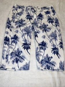 Pantalones Cortos Largos Tommy Bahama Azul Palmeras Talla 6 - Imagen 1 de 6