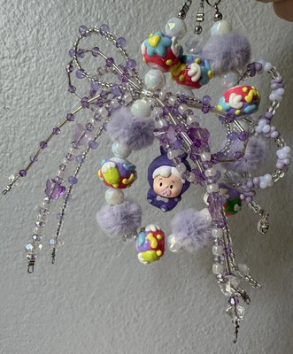 Luxurious Shiny Phone Strap/Charm/chain With Hand Painted Beads,Crystals & Doll - Image 1 of 4