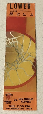 Los Angeles Clippers Miami Heat NBA Ticket Stub Glen Rice 12/29/1994  - Image 1 of 2