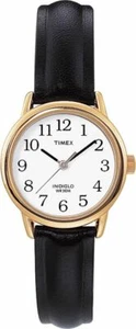 Timex T20433, Women's Easy Reader, Black Leather Watch, Indiglo, 25MM Case, NEW - Picture 1 of 2