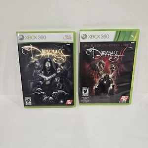 The Darkness 1 & II (2) Lot (Microsoft Xbox 360) - Tested Working - Picture 1 of 2