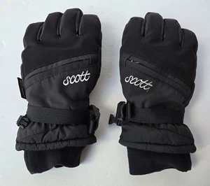 Men's Scott Snow Gloves Size M/7 Insulated Adjustable Winter Black Zip Pocket - Picture 1 of 10