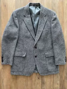 Cricketeer Unconstructed Plaid Sport Coat 40R Tweed Blazer Jacket Leather Button - Picture 1 of 12