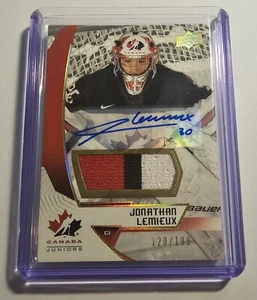 2019-20 Upper Deck Team Canada Juniors Premium Swatch Auto #85 Jonathan Lemieux - Picture 1 of 2