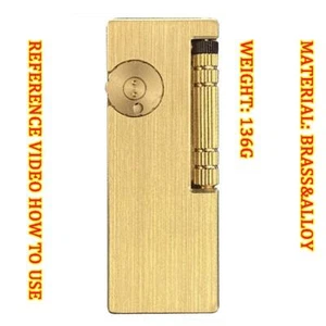 Portable Side Slide Ignition Brass Kerosene Lighter Retro Gadget Outdoor Camping - Picture 1 of 6