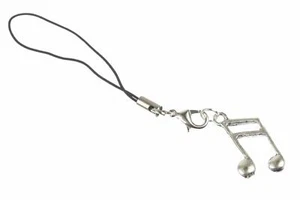 Sechzehntel Note Pendentif pour Téléphone Portable Miniblings Musique Argent - Photo 1 sur 5