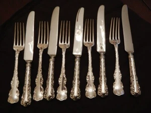 Set of (5) Birks Louis XV Sterling Silver 8 5/8" Knives, 6 7/8" Forks Flatware - Picture 1 of 2