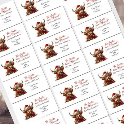 FIVE STAR PARTY SUPPLIES 24 Personalised Christmas Address Labels Gift Tag Present Buisness labels