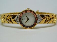 Lassale 1N00-1A59 Diamond Gold Tone Quartz Analog Ladies Watch Sz. 6 1/2"